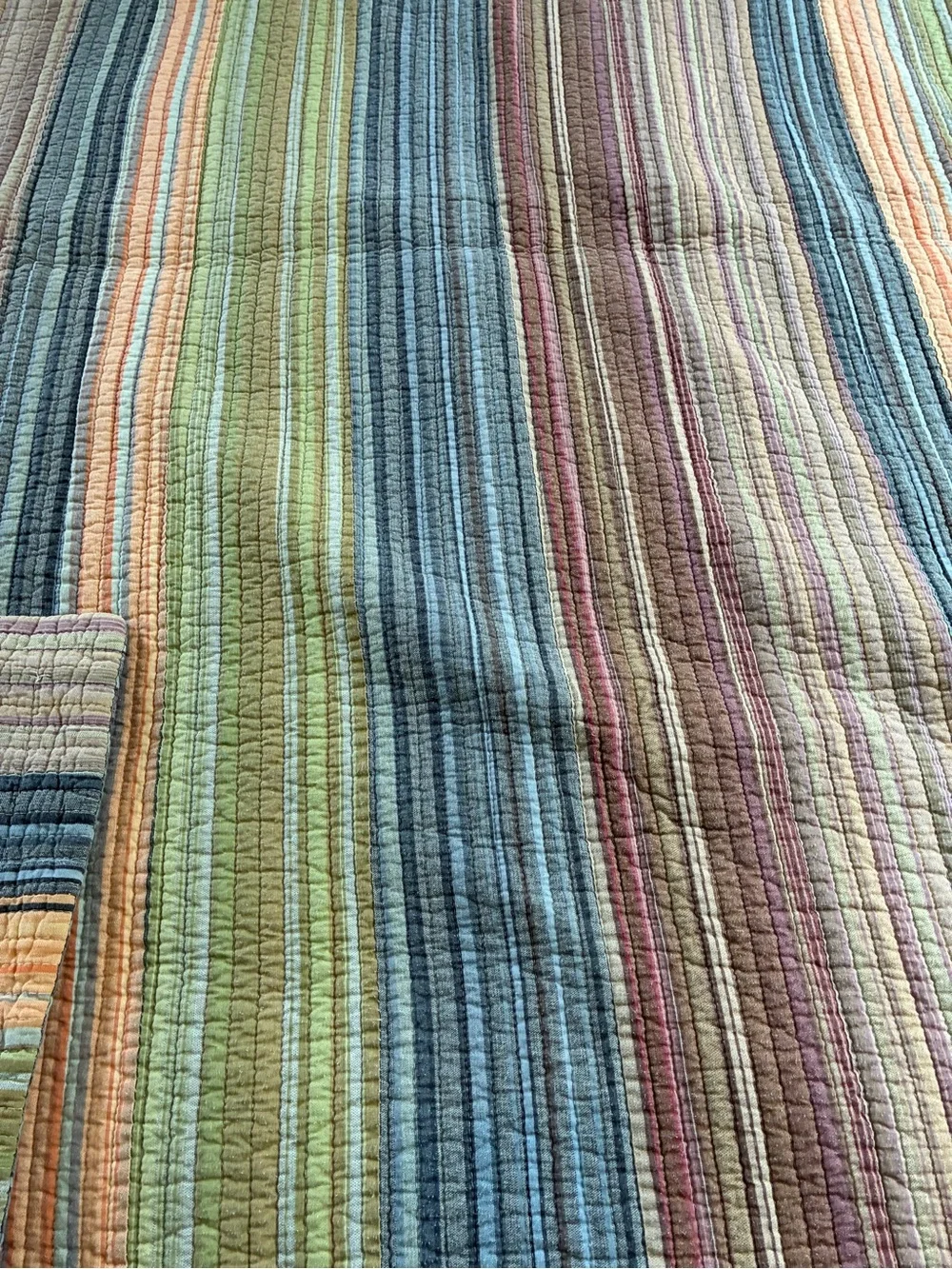 Vintage Greenland home fashions Katy Boho stripe twin quilt set